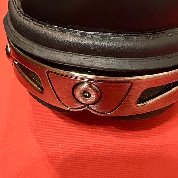 Unisex Black Leather Combat Boots - Picture 6 of 8